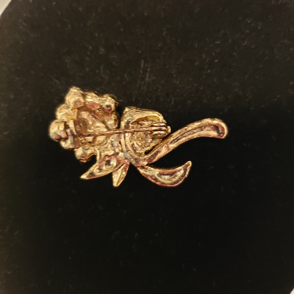 Vintage Flower Rhinestone Brooch - Picture 2 of 4